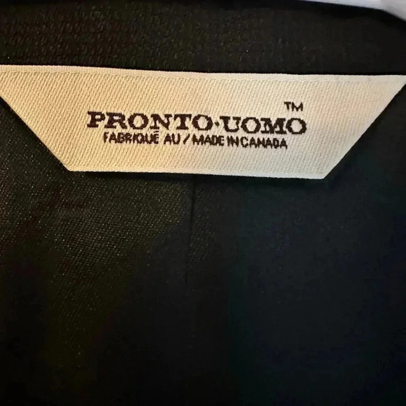 Pronto Uomo Blazer Men Size 50 Tall Black 100% Worsted Wool Vented Suit Jacket - Picture 7 of 8